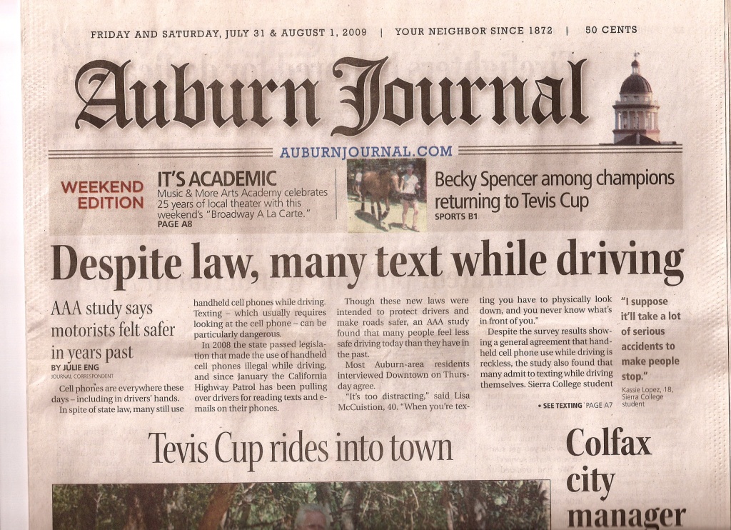 Despite Law, Many Text While Driving